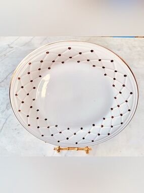 GIBSON DESIGNS GOLDEN QUILT DINNER PLATE 22K GOLD VINTAGE Y2K PORCELAIN